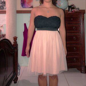 Forever 21 | Black Lace and Pink Tulle Dress | Size Small